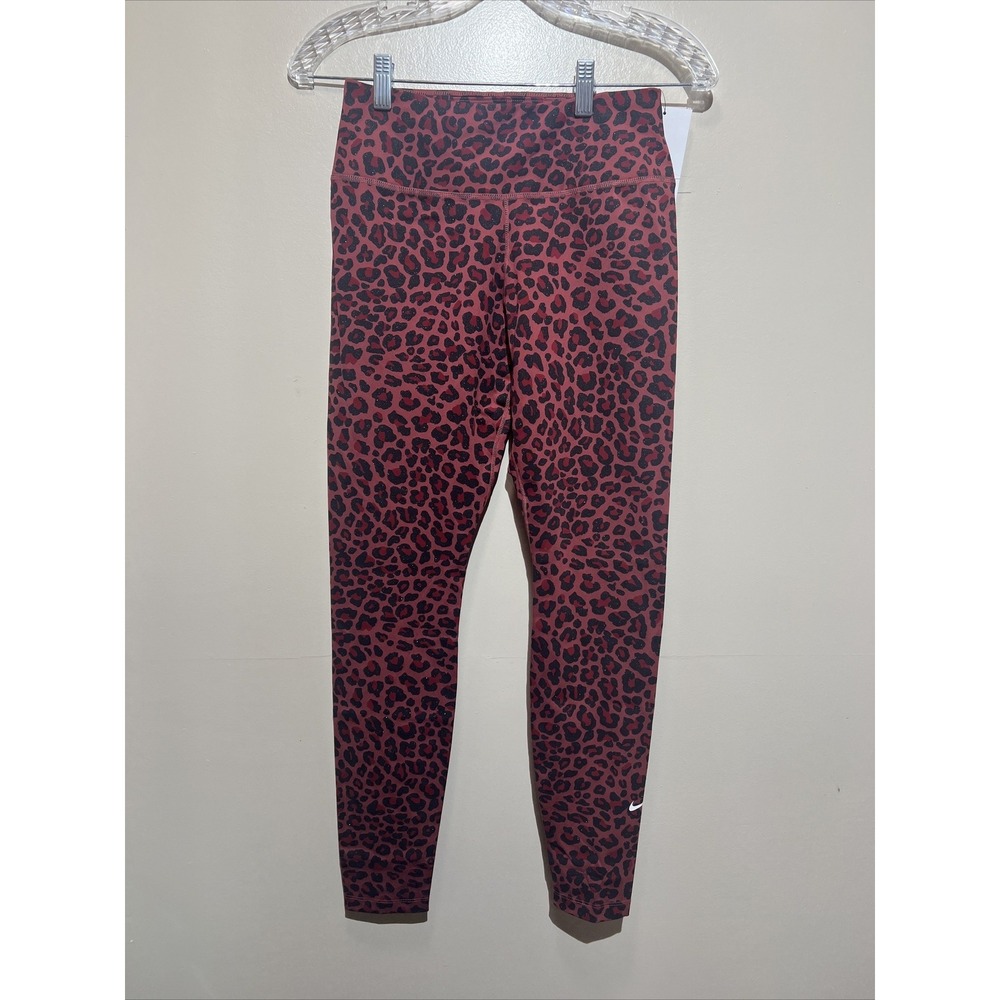 NWT Nike Dri-Fit One  Mid Rise Glitter Leggings Leopard Print Women's Small‎